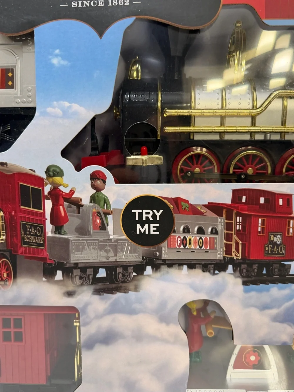 FAO Schwarz Red & Gold Holiday Train Playset